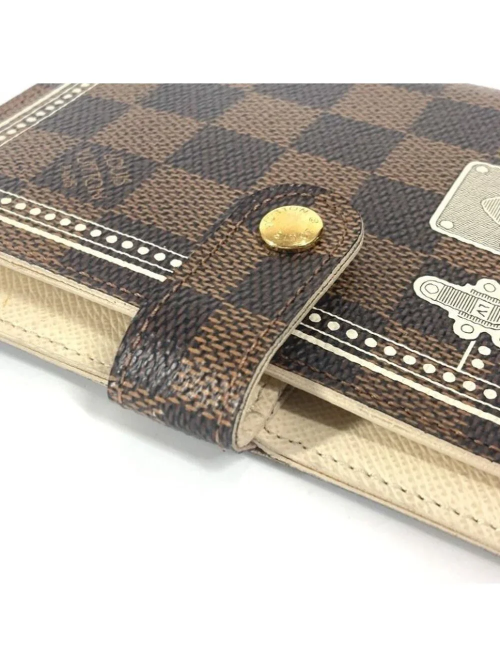 Louis Vuitton Notebook Cover Agenda PM Trunk Pattern Damier Canvas Ebene Brown